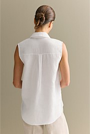 Linen Sleeveless Shirt