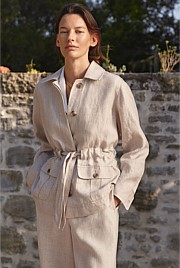 Linen Twill Tie Waist Jacket