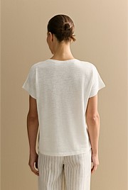 Linen Cotton Relaxed Crew T-shirt