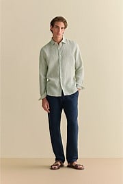 Tailored Fit Linen Stripe Shirt