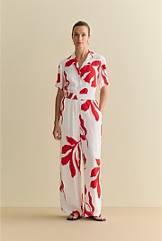 Shadow Palm Draped Pull On Pant