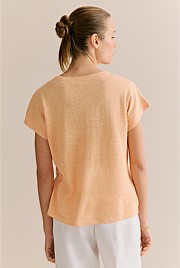 Linen Cotton Knit Relaxed T-shirt