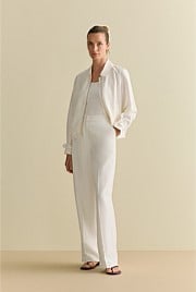 Textured Straight Leg Pant