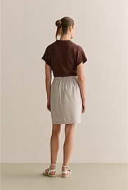 Stretch Linen Blend Skirt